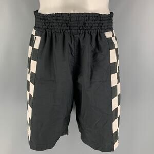 COMME des GARCONS HOMME PLUS Size M Black White Polyester Shorts